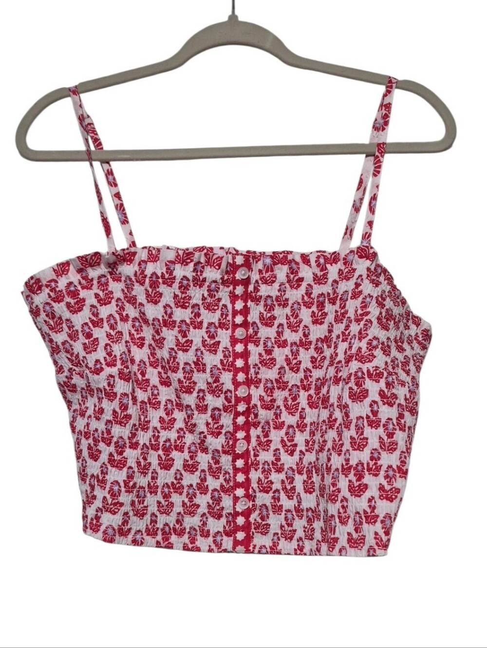 Roller Rabbit x Target Red Lavender Floral Smocked Tank Top XXL NWT